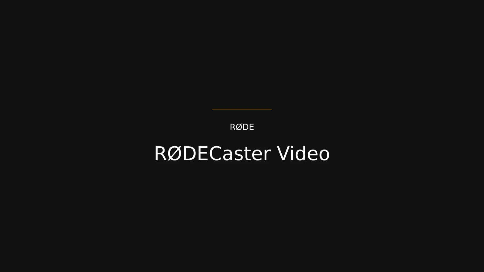 RØDE RØDECaster Video